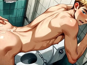 Yaoi - 金发嫩仔厕所性爱图集 - 动漫 漫画 亚洲 日本 游戏 男同色情 malaysia moobs gay porn